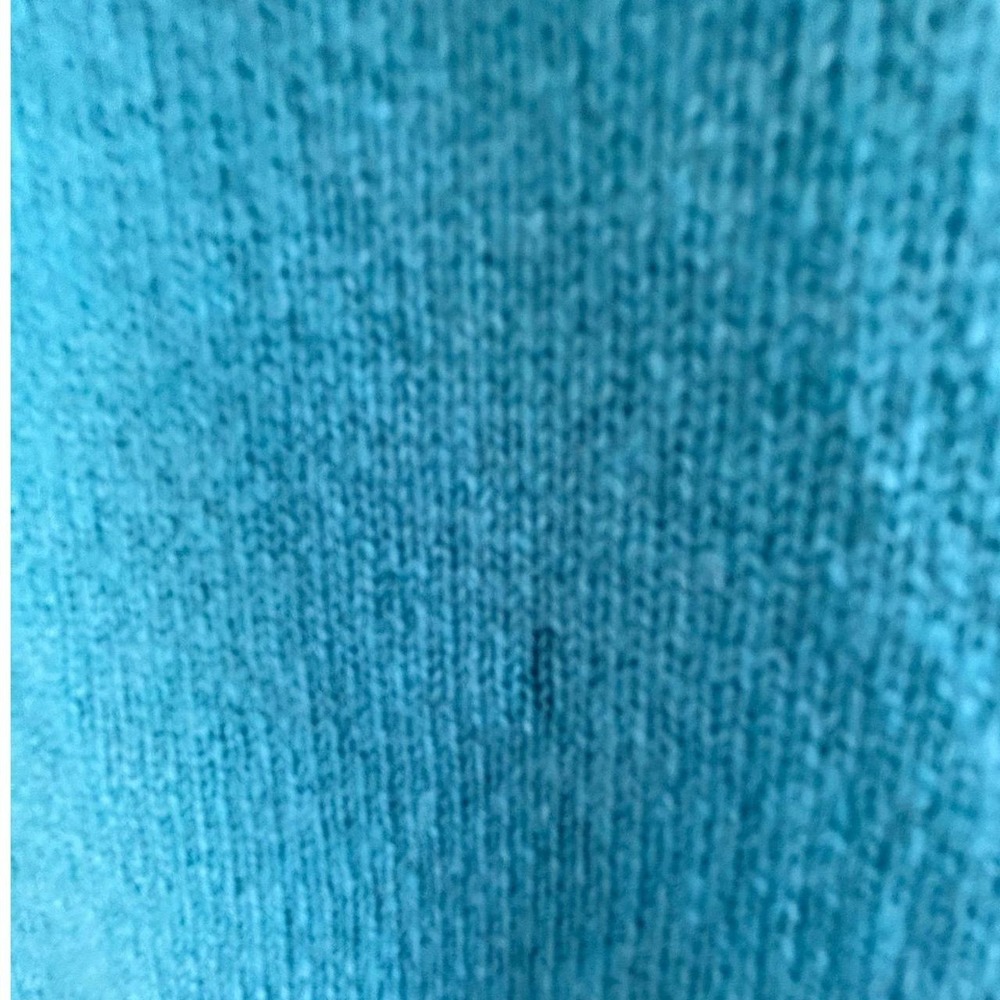 Vintage Peck and Peck Pure Cashmere Short Sleeve Knit Crewneck Sweater Teal M - Picture 8 of 9
